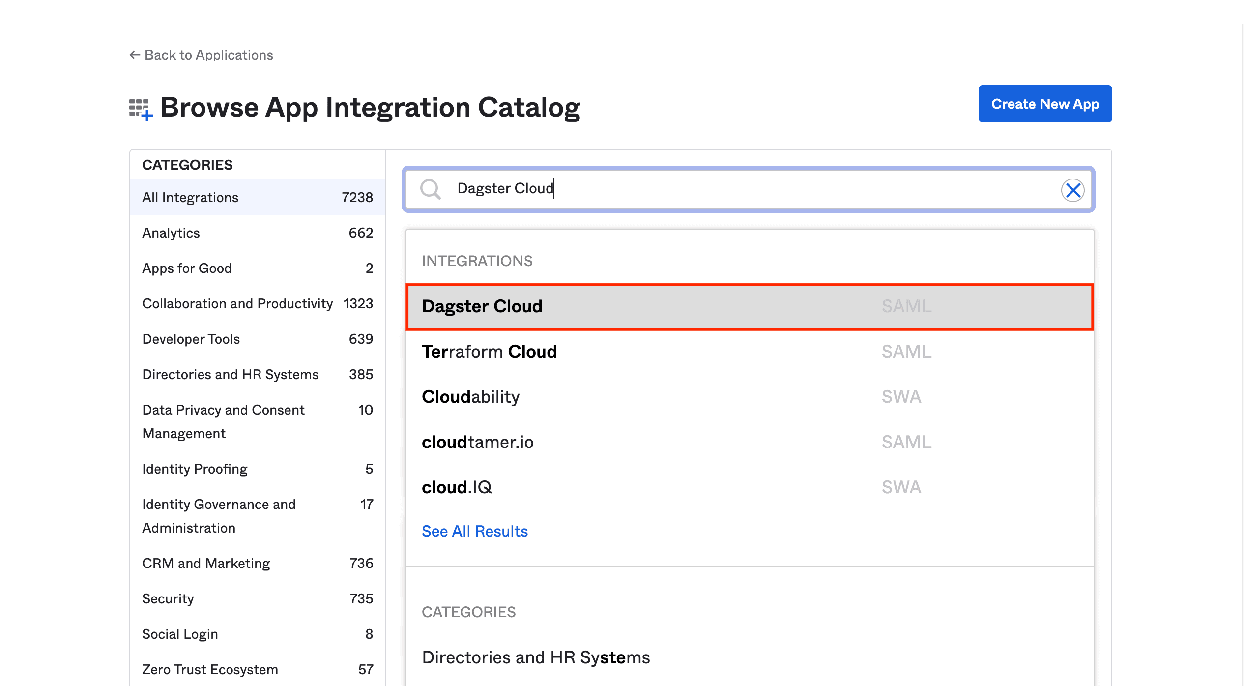 Okta App Integration Catalog